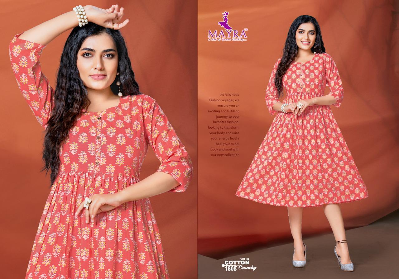 Mayra Cotton Crunchy 4 Casual Wear Fancy Designer Cotton Kurti Collection